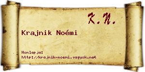 Krajnik Noémi névjegykártya